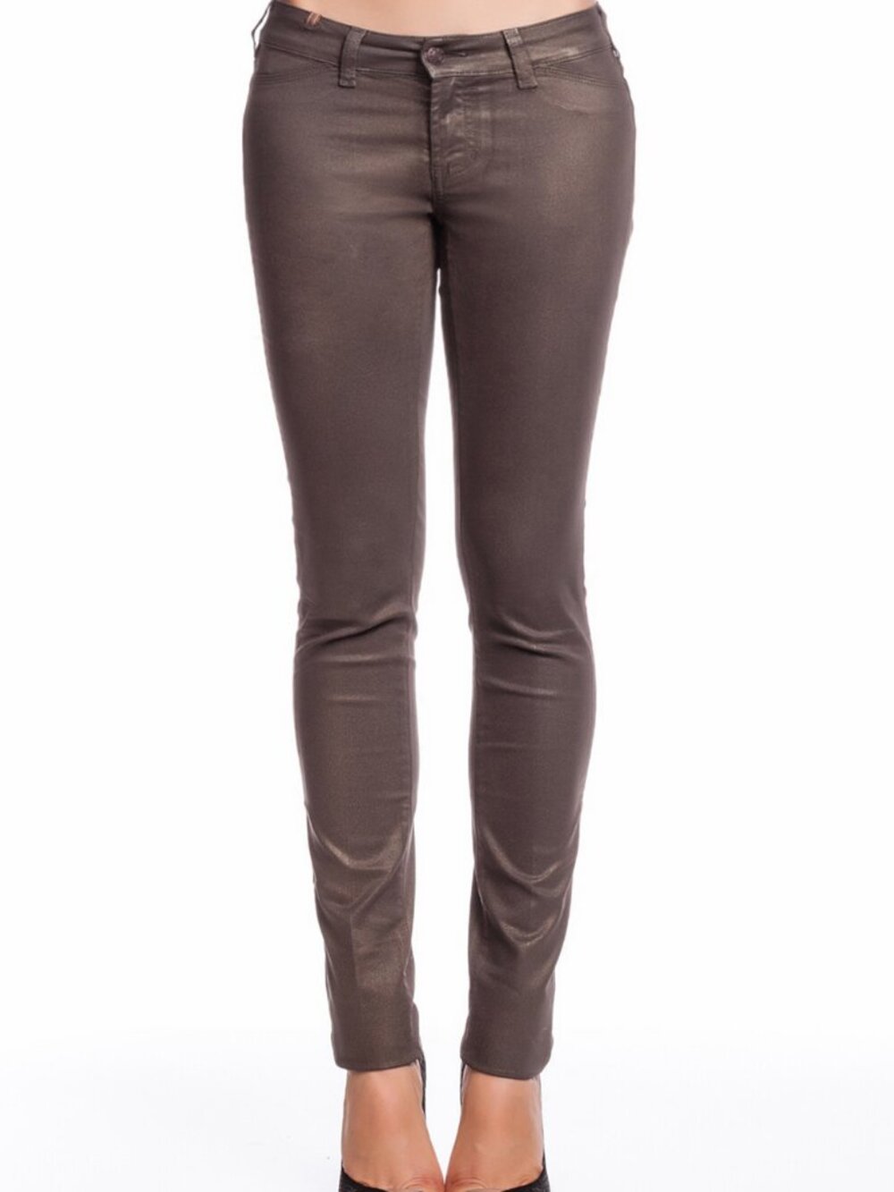 Notify Mycelis Denim Bronze Satin Pant WTD708 Lowrise Skinny Jeans Brown Jegging